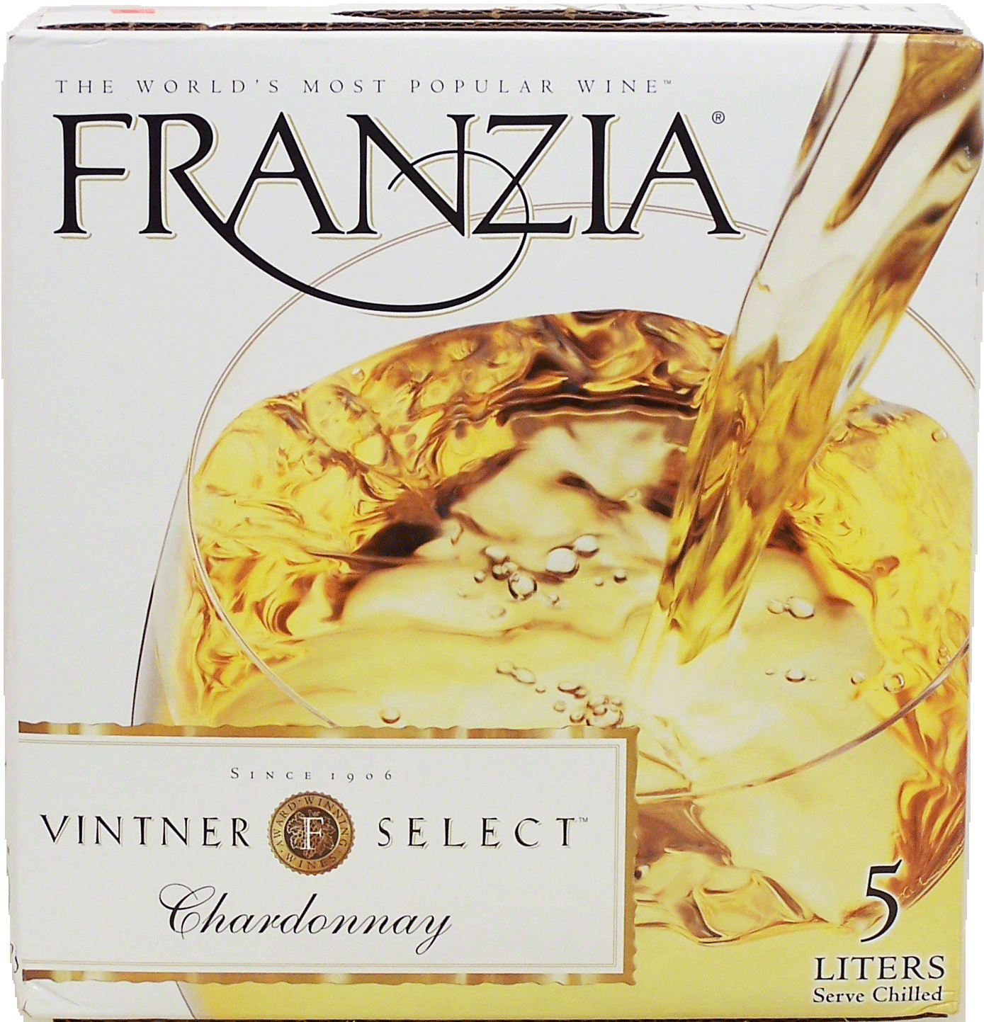 Franzia Vintner Select chardonnay wine of California, 12% alc. by vol. Full-Size Picture